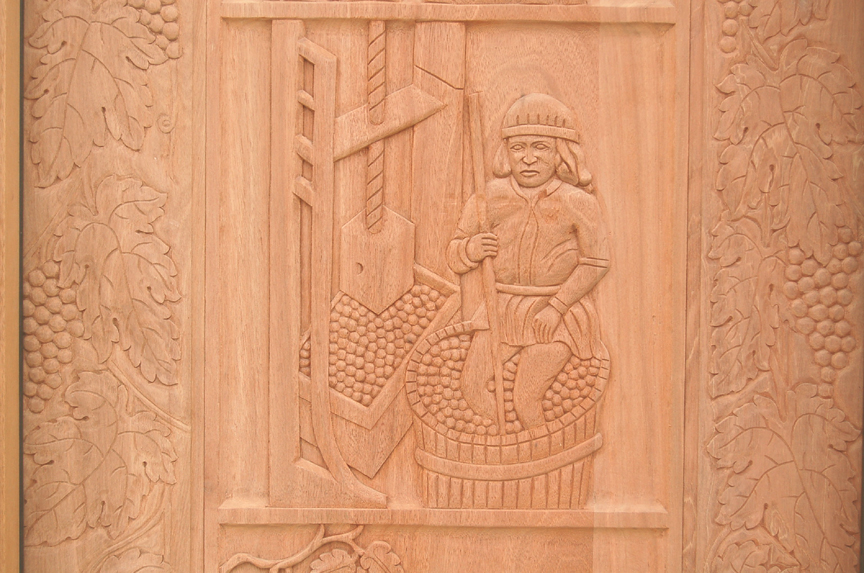 Wine Cellar Doors Hand Carved Mahogany